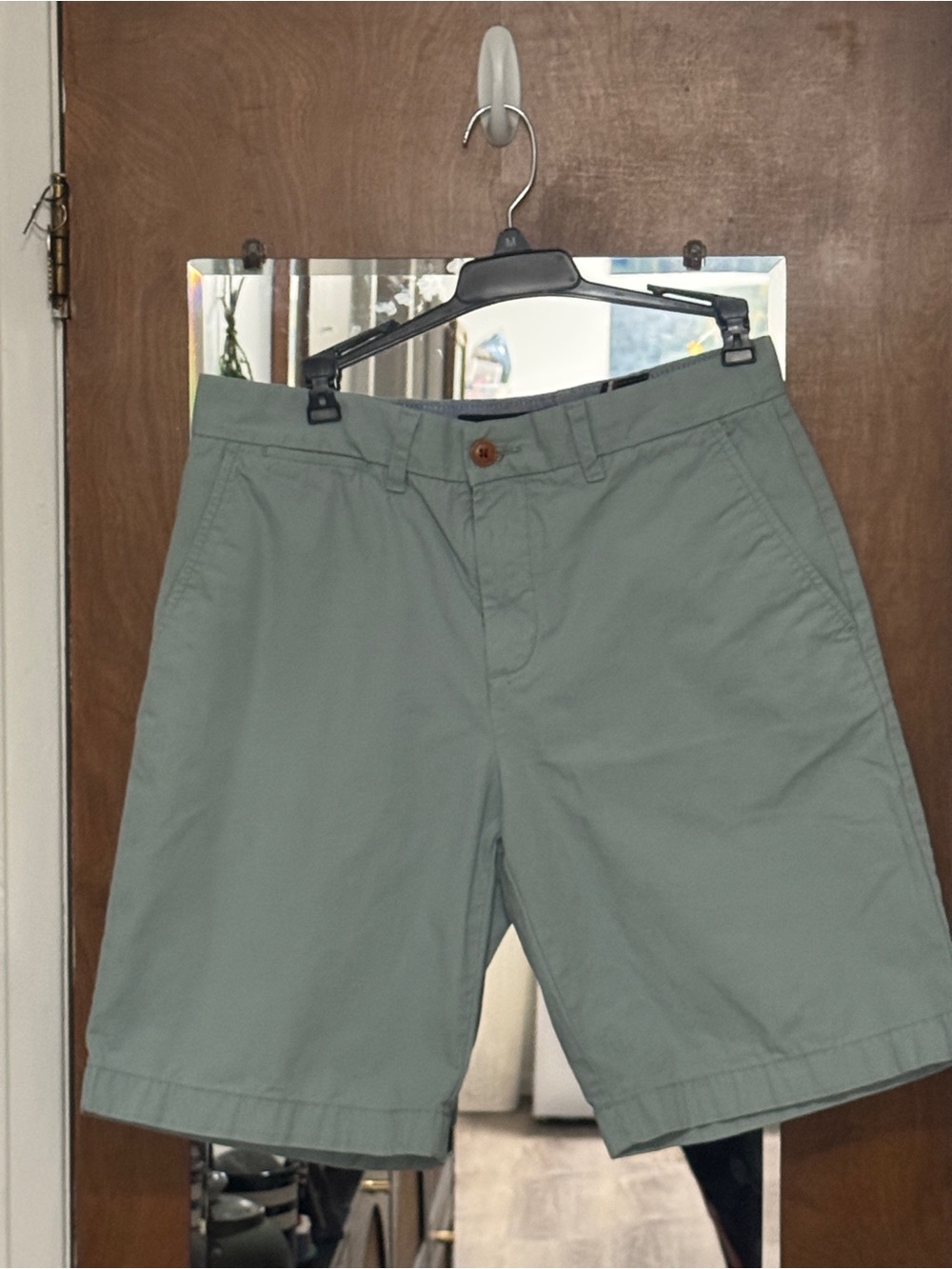 Tommy Hilfiger Men's Sage Green Flat Front Chino Shorts